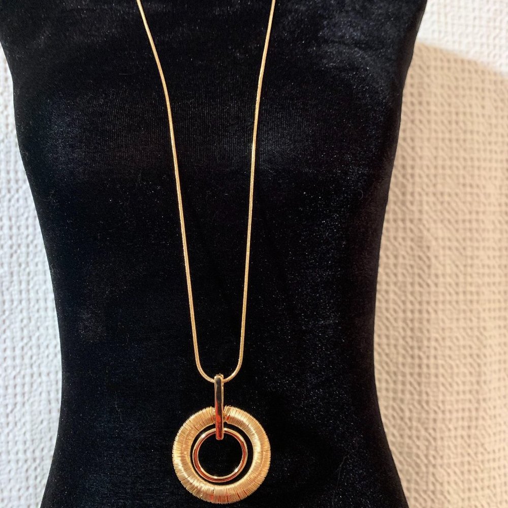 Ballet Wrapped Gold Circular Statement Necklace
